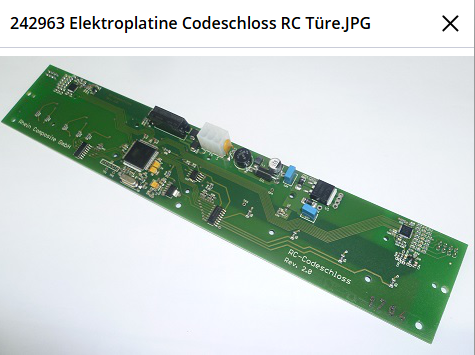 electroplatine codeslot voor RC deur