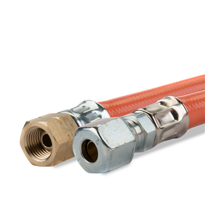 Tuyau de gaz en PVC 1/4 à gauche x 6/8 mm, 40 cm