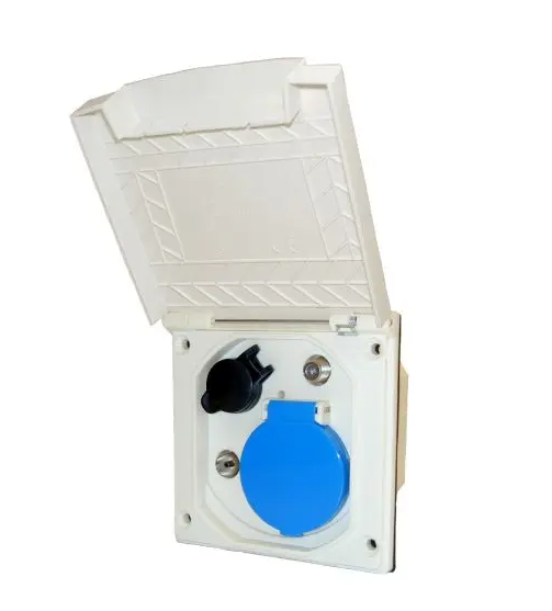 Inbouwstekkerdoos 230V/12V/Ant/Sat Wit