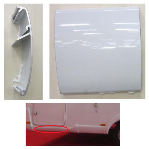 Section of the skirting board under the garage