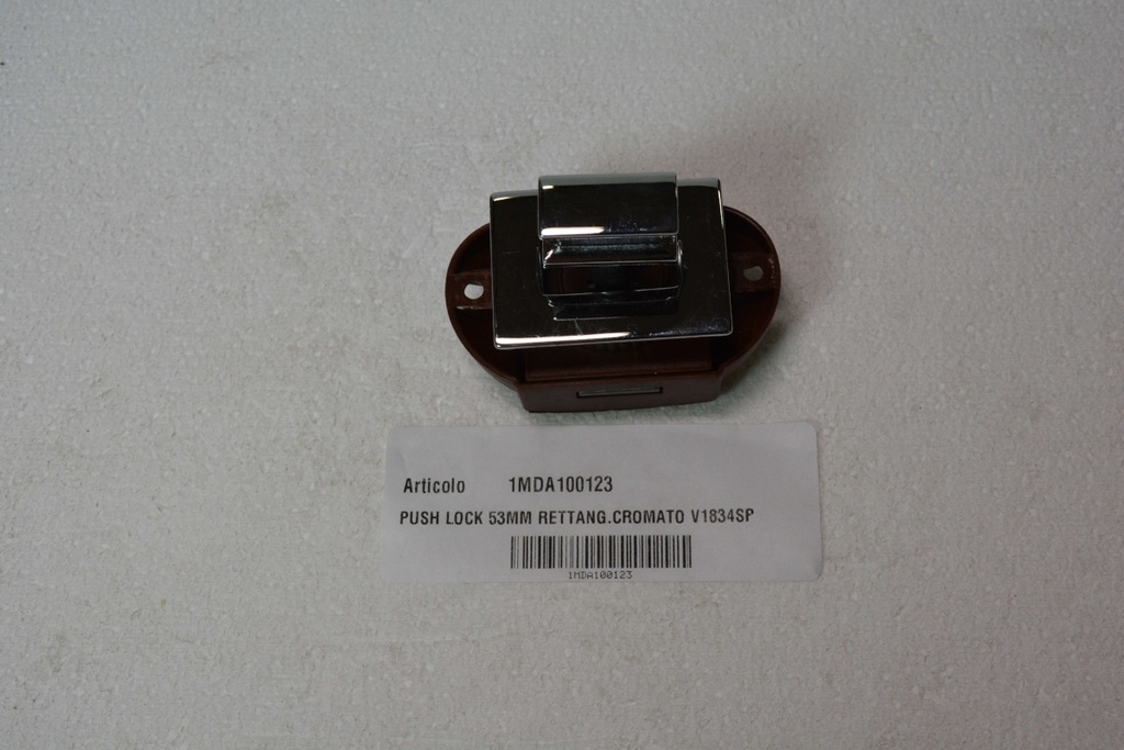 Drukknop chrome 53mm rechthoekig