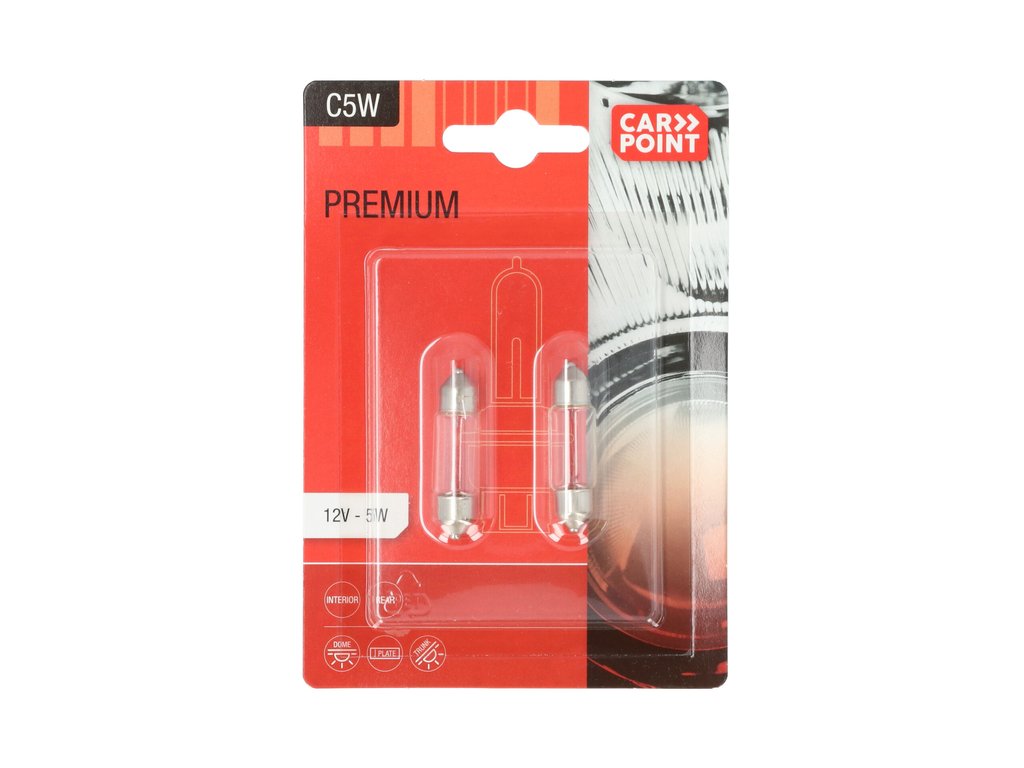 Ampoule 12 V, 5 W pour éclairage de plaque, longueur