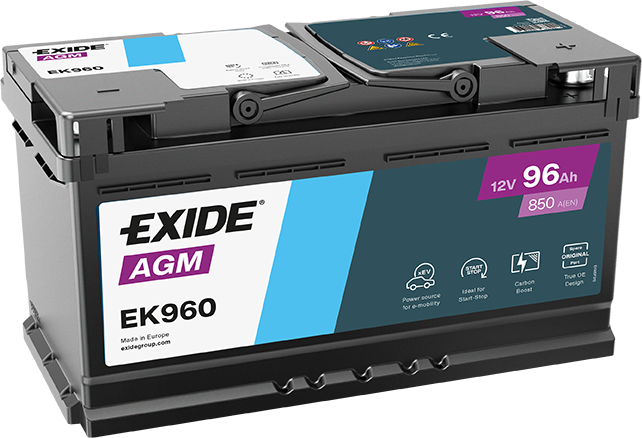 Ek960 deta 12v agm battery 96ah 850a 0/b