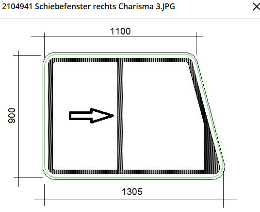 Schuifraam mekuwa passagier mod 2012 charisma 3 1305x900 75°hoek