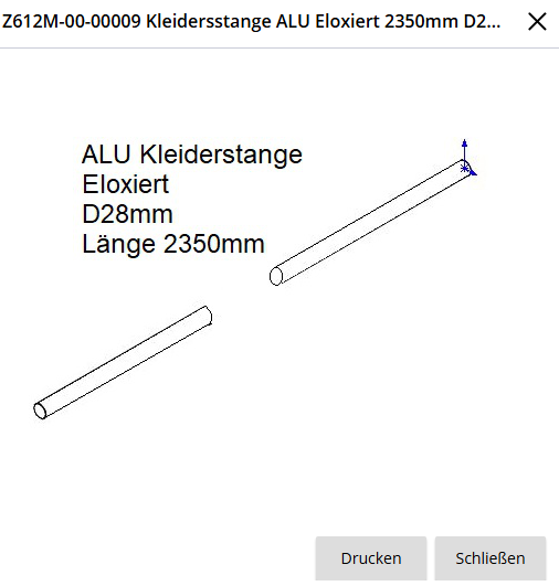 Kledingstang doorsn. 28mm