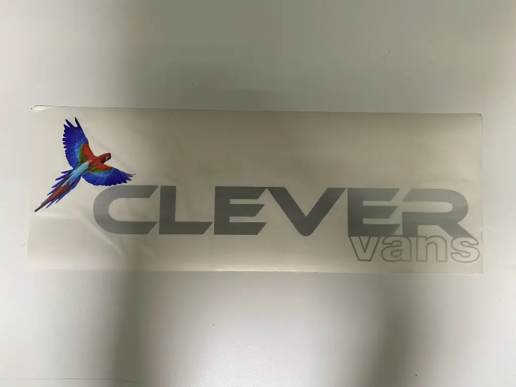 Sticker clever groot zilver