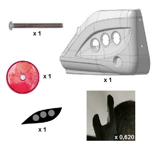 HOEKSTUK BUMPER MET STICKER EN REFLECTOR