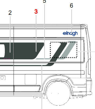 Sticker groot zwart linksachter elnagh van (NR3)